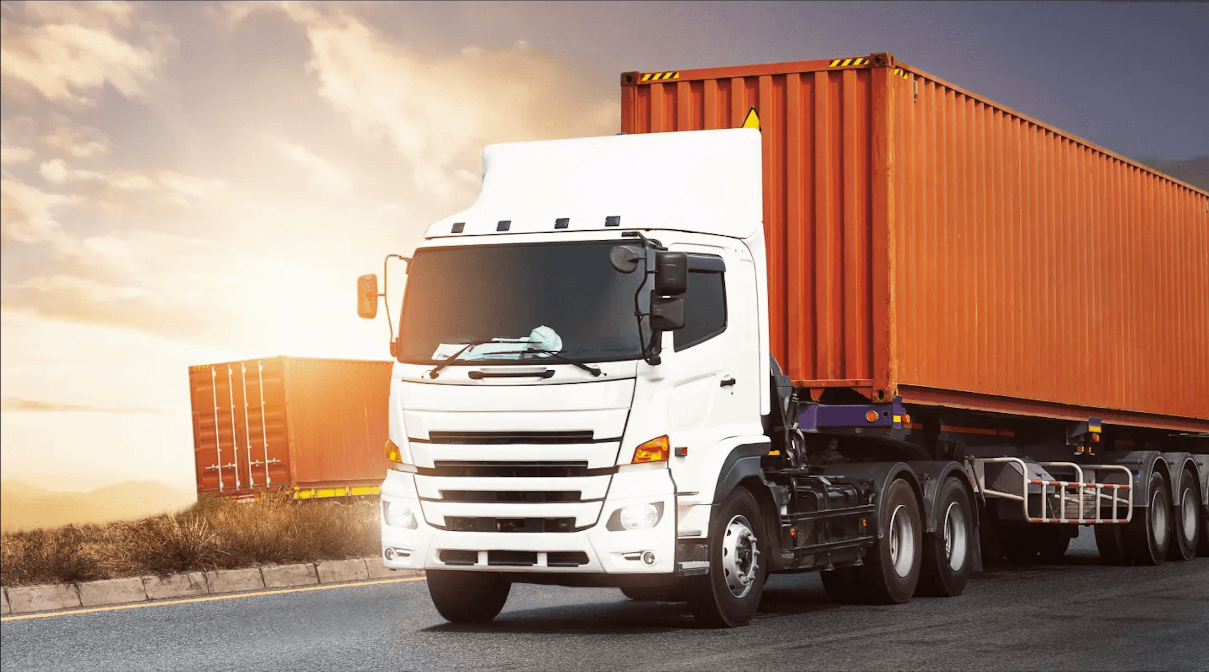 Logistics Commercial Cargo Semi Truck Banner
